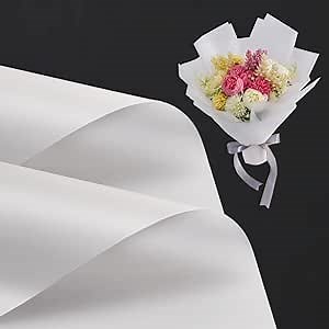 BEISHIDA 20 PCS Transparent White Floral Wrapping Paper-Matte Waterproof Flower Wrapping Paper Bouquet for Florist Supplies, DIY Crafts, Gift Packaging, Wedding, Birthday Gift