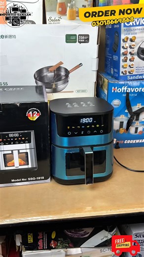 Imported Samaan on Instagram: "Silver Crest 7L & 1400 Watt Digital Air Fryer 7L large capacity 1400W power Digital touch control panel Adjustable temperature & timer Rapid hot air circulation Oil-free healthy cooking Easy to clean detachable basket"