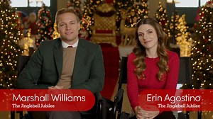 Behind the scenes with Erin Agostino and Marshall Williams on set of their new original movie, The Jingle Bell Jubilee, premiering Sunday, December 3 on Great American Family! ✨ | Great American Faith & Living Network