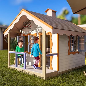 DIY Wooden Kids Playhouse Plan: Easy-build Outdoor Cottage (PDF Downloadable Plans) - Etsy