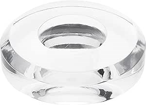 Plymor Clear Acrylic Round Display Base with Indented Circle to Hold Egg, Marble, Ball or Sphere, 3" W x 3" D x 0.75" H (1.5" Circle)
