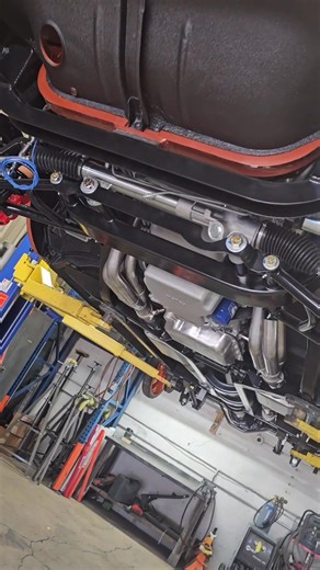 Dayton fab'd up a beautiful exhaust system for our customer's 1956 Chevy that sits on an Art Morrison Enterprises chassis. #56chevy #trifive #chevy #1956chevy #classiccars #exhaust #exhaustsystem #artmorrisonchassis #artmorrison #fabshop #handbuilt #metalworks #metalworksspeedshop | Metalworks Classics & Speed Shop