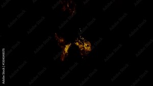 Large explosion with shafts of fire and smoke, three different speeds included, 4K