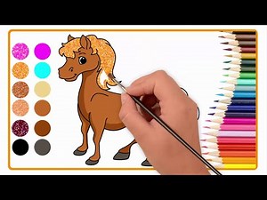 💓Aprenda a dibujar un hermoso caballo y colores brillantes💓| Vídeo Educativo