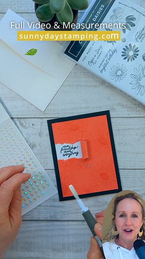There is a trick to tearing paper so that the beautiful, interesting rough edges show! I'll show you this torn paper technique while we make a quick and easy card together! All you need to make great cards is stamps, ink and paper! Use this card template with any stamp set you have! Find the measurements and full video tutorial with lots of tips over on my website. I'm happy to send you the link! #simplestamping #greetingcards #cardmaking | Sunny Day Stamping