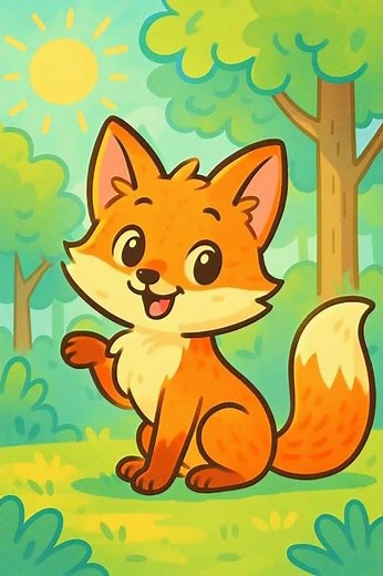 Cute Fox Jumps in 2D Animation! 🦊🌲 #FoxLeap #art