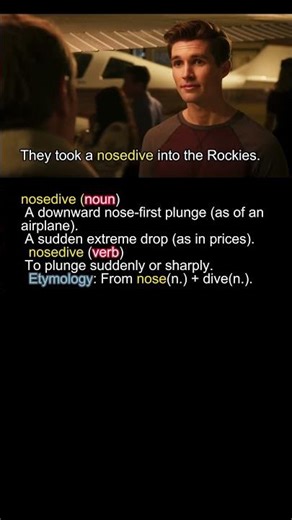 Word of the Day: 'nosedive' Cinematic Tutorial #vocabulary #shorts #educational