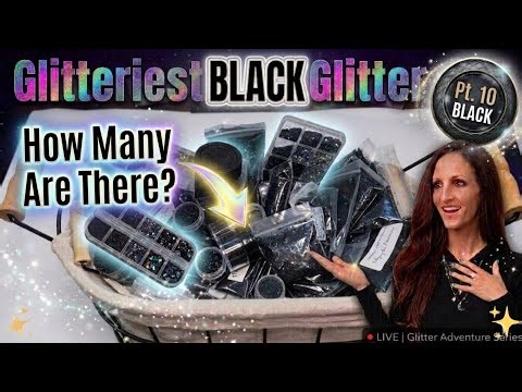 ✨️Mixing EVERY 🖤 Glitter I Own Into Custom Acrylic Powder at home! [Glitter Adventure Pt.10 BLACK]