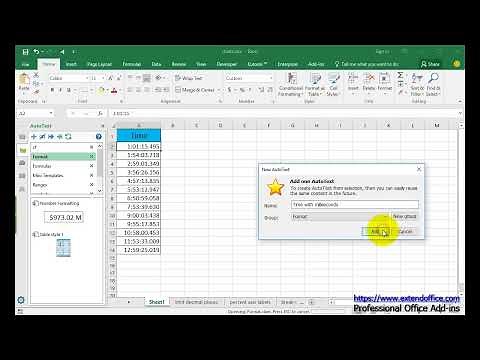 How to show time with milliseconds in Excel