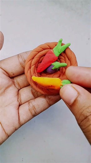 Beautiful Clay Vegetable Basket | DIY Art Clay Art #clayideas #miniaturefood #Miniatures How To Make