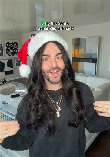 holiday spirit AND ur cute hairstyle not getting messed up?! It’s an xmas miracle 😭🎅💁💁‍♀️ hairtok do we love a hair clip hair hack for our holiday outfits ?!