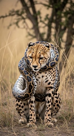 Python attack on Leopard Watch the wild struggle unfold #wildliferescue #animalrescue #nature