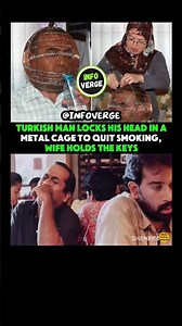 🚬Man Locks Head in Cage to Quit Smoking, Wife Holds Keys! 😲 #Smoking #QuitSmoking #Turkey #ViralNews