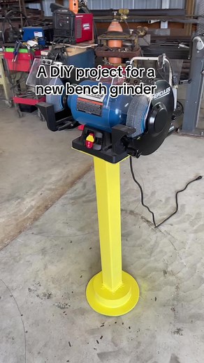 A simple pedestal for a bench grinder from harbor freight. Good DIY pr...