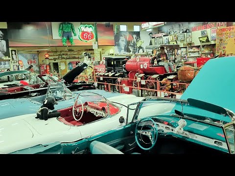 Classic Car Museum at Gas Station Route 66 classic cars musclecars antiques American Nostalgia cars