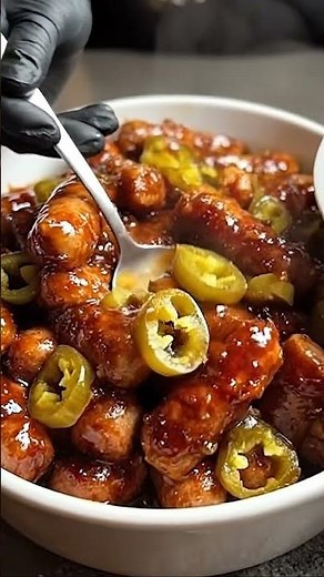 Sweet & Spicy Glazed Sausage Bites Easy Jalapeño BBQ Appetizer 🌭🔥