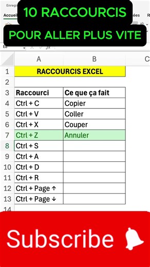 10 RACCOURCIS POUR ALLER PLUS VITE #excel #astucesdigitales #exceltips #raccourcis #astuce