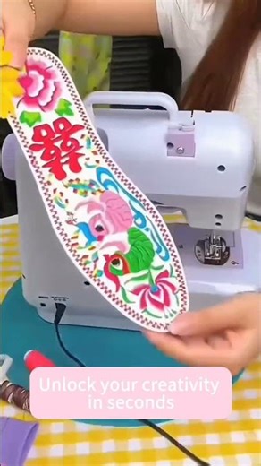 Mini Sewing Machine: 16 Stitches, LED Light & Easy Speed Control! #qoosea