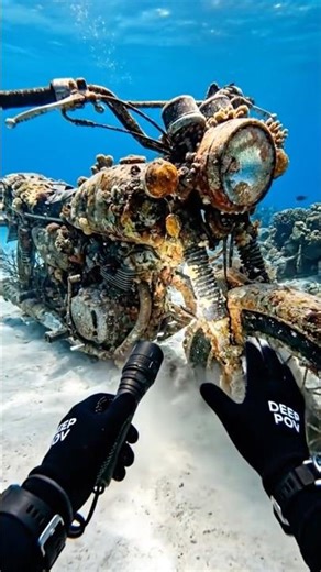 Who Left a Motorcycle Underwater? #exploration #underwater