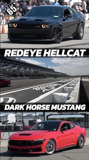 Redeye Hellcat vs Mustang Dark Horse… This Got Nasty #hellcat #mustang
