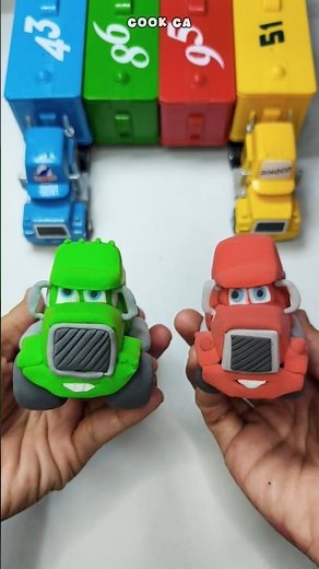 Lightning McQueen,Dinoco,Chick hicks,McQueen truck,Disney Pixar Cars toys #cars #mcqueen #toys #clay
