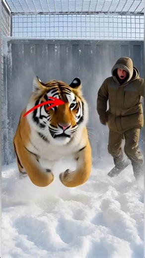 Frozen Fury: Siberian Tiger Cage Attack #animals #tiger #shorts