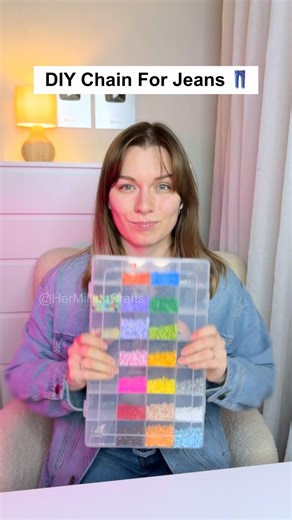 DIY Perler Beads JEANS CHAIN 👖✨ Ultimate Summer Trend #diy #craft #viral #trending