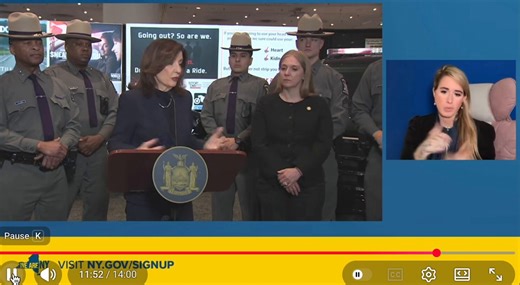 Gov. Kathy Hochul abruptly ended the press conference after a handful of 'Tax the Rich' activists interrupted the governor while taking questions."My friends follow me everywhere," Hochul says as the few people chant "Tax the Rich."