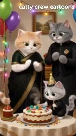 Emotional Cat Family Birthday #catcartoon #cutecats #cartoonstory