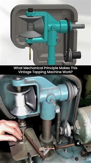 ⚙️🔩 WHAT MECHANICAL PRINCIPLE MAKES THIS VINTAGE TAPPING MACHINE WORK? 🔩⚙️ #shorts #engineering #yt