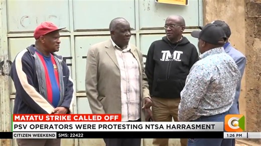 3.2K views · 77 reactions | Matatu strike called off: Relief as Mt. Kenya matatu owners call off strike Strike would have paralyzed transport in Central Kenya PSV operators were protesting NTSA harassment #CitizenWeekend | Citizen TV Kenya | Facebook