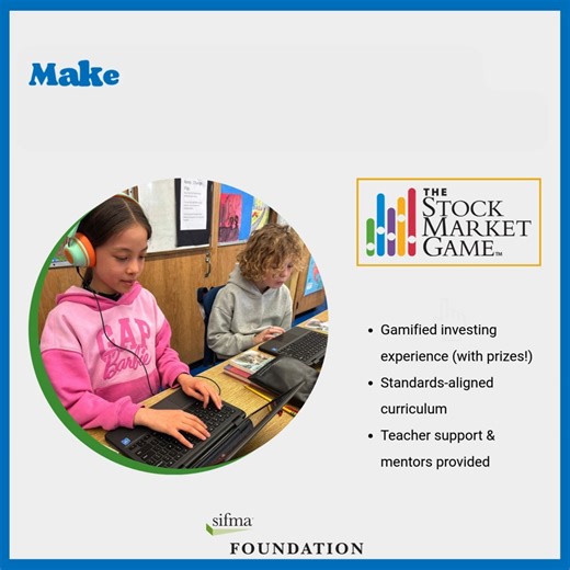 SIFMA Foundation on Instagram: "Make teaching #financialeducation your New Year's resolution with The Stock Market Game! 🚌💸 Give your students hands-on experience with investing and real-world financial decision-making, while helping them build critical thinking, long-term planning, and lifelong #financialliteracy skills. Start the year empowering students to take charge of their financial futures! Link in bio to register today. #StockMarketGame #TeacherResources #TeachersofInstagram #Personal