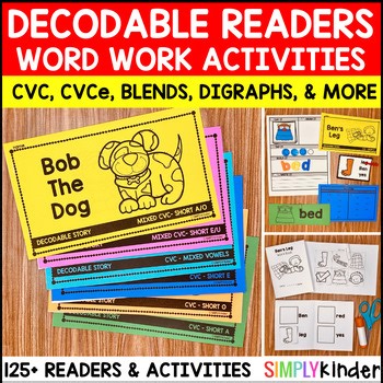Decodable Readers, Kindergarten, Science of Reading Decodables Books, Phonics