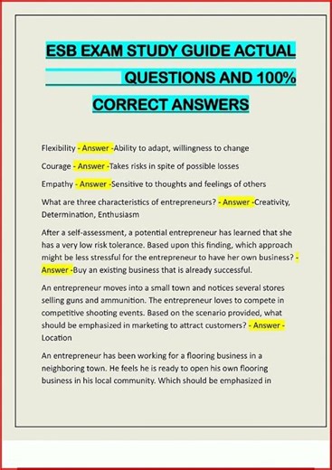 Esb Exam Study Guide Actual Questions And 100 Correct Answer video