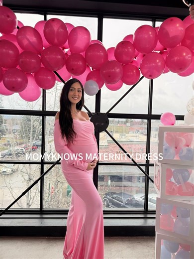 🌸 Momyknows Pink Maternity Dress | Perfect for Baby Showers & Maternity Shoots