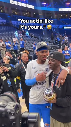 SportsCenter on Instagram: "SGA and his dad with the WCF MVP trophy 🏆😂"