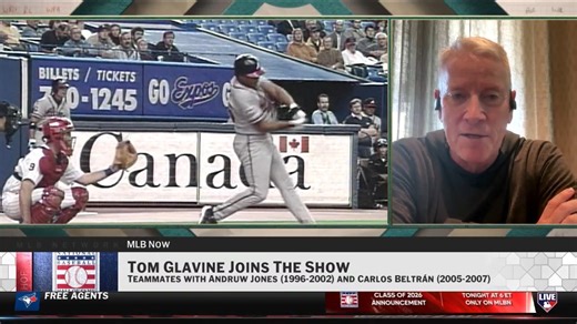 "Easily the two best center fielders in the game in our generation." Tom Glavine recalls having Carlos Beltrán and Andruw Jones behind him on defense at different times in his career. | MLB Network