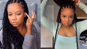 LMZIM 14 Inch Goddess Box Braids Crochet Hair for Black Women - 8 Packs Synthetic Hair Extension,Bohemian Boho Box Braids Crochet Braid Curly Ends1B