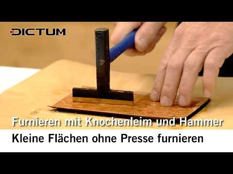 Hammer veneering with bone glue and veneer hammer - Old craft technique #dictum #craft
