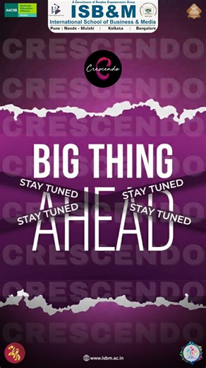 The energy is rising and the excitement is building with every passing moment. What started as a hint is now turning into something you can truly feel. Get ready something big, bold and unforgettable is coming soon. Stay tuned. #CrescendoFest #ISBM #ISBMEvents #ISBMians #dmc | International School of Business & Media