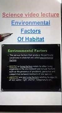 Environmental factors of Habitat