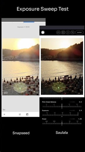 Snapseed vs. Saulala Exposure Sweep Test. #photography #agx #grading