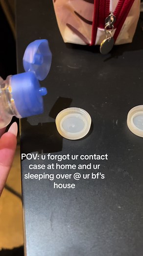 Idk why I didnt just use plastic wrap instead of a mf tissue lol | Contact Lens