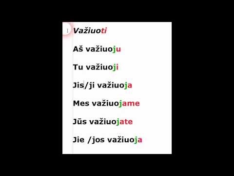 Lithuanian Lesson 6 - Verbs: Conjugation 1