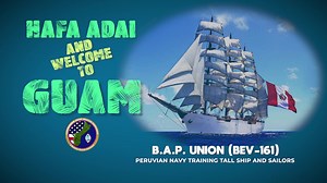 HAFA ADAI AND WELCOME TO GUAM! PERUVIAN NAVY TRAINING TALL SHIP B.A.P. UNIÓN (BEV-161) AND ITS SAILORS! B.A.P. Unión (BEV-161) is a training ship of the Peruvian Navy built between 2012–2015 by Shipyard Marine Industrial Services of Peru, known as SIMA. It is a four-masted, steel-hulled, class "A" barque, composed of 38 steel modules. Like other similar ships, Unión has been conceived not only for training purposes, but also to be a sailing ambassador for its home country. Due to its features an
