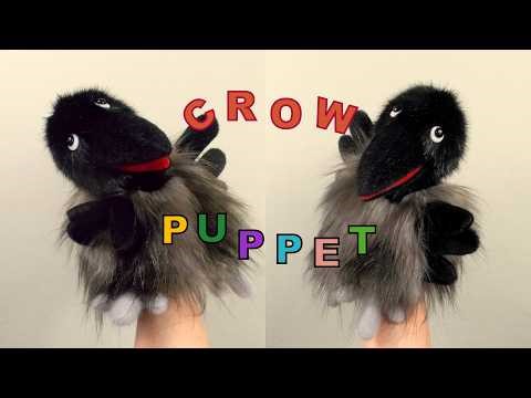 Funny Crow Hand Puppet for children.