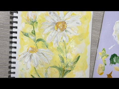 Easy Beginner Spring Daisies Acrylic Painting Tutorial | Relax and Paint