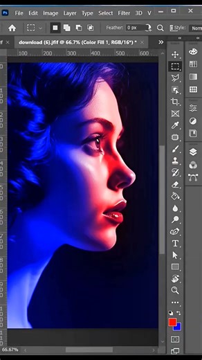 Create a stunning Dual Lighting effect in Photoshop in seconds!🔥#PhotoshopTips #DualLighting