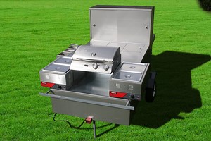 Hybrid Hot Dog Cart | Electric | Grill | Griddle | Sodas Bin | 4 Sinks