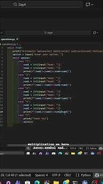 Day 4/100 Arithmetic operators | Match Case | Python